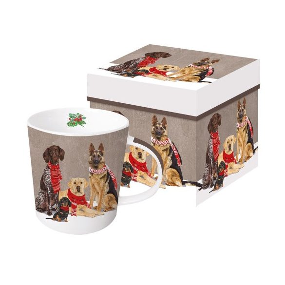 PPD.360302454 Porcelánbögre 0,35l, dobozban, Scarf Dogs