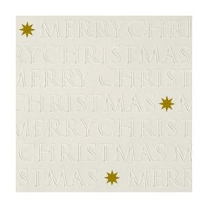 PPD.C333102514 Christmas letters off white papírszalvéta 33x33cm, 20 db-os