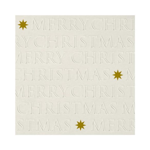 PPD.C333102514 Christmas letters off white papírszalvéta 33x33cm, 20 db-os