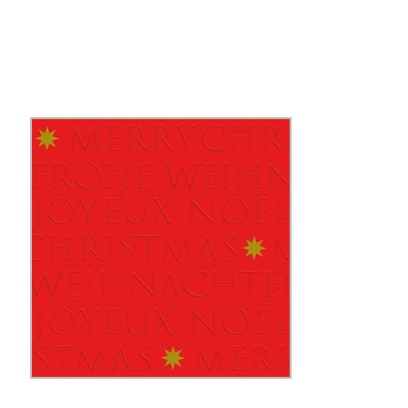 PPD.B325302861 Christmas embossed red dombornyomott papírszalvéta 25x25cm,20db-o