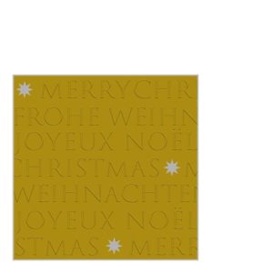 PPD.B325302885 Christmas embossed gold dombornyomott papírszalvéta 25x25cm,20db-os