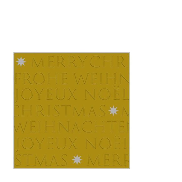 PPD.B325302885 Christmas embossed gold dombornyomott papírszalvéta 25x25cm,20db-os