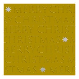 PPD.C333102908 Christmas letters gold dombornyomott papírszalvéta 33x33cm,20db-os