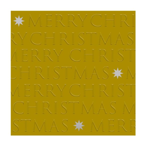 PPD.C333102908 Christmas letters gold dombornyomott papírszalvéta 33x33cm,20db-os