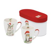   PPD.360102850 Porcelánbögre 0,35l dobozban,2db-os, Fridolin & Kitty