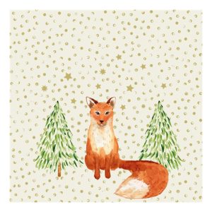 PPD.C333002839 Snowflakes & Fox papírszalvéta 33x33cm, 20db-os