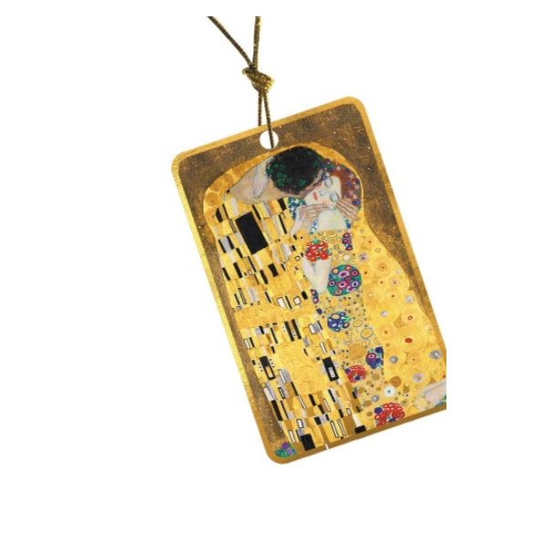 FRI.11482 Ajándékkísérő kártya, papír,10db-os,Klimt:The Kiss,arany kerettel