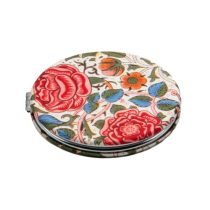   FRI.12257 Textilbevonatú zsebtükör 7cm, nagyítós tükörrel, William Morris:Roses