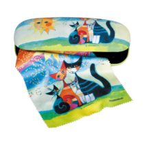   FRI.12511 Szemüvegtok textilbevonatú,törlőkendővel,16x4x6,5cm,Rosina Wachtmeister:Moment di Felicita