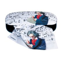   FRI.12534 Szemüvegtok textilbevonatú  törlőkendővel,16x4x6,5cm, Beethoven
