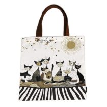   FRI.12722 Textil bevásárló táska 38x40cm, polyester, Rosina Wachtmeister:Cats Sepia 