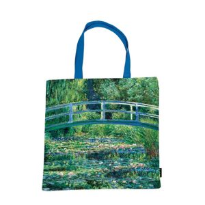 FRI.12736 Textil bevásárlótáska 38x40cm, polyester, Monet: Híd a tavirózsák felett