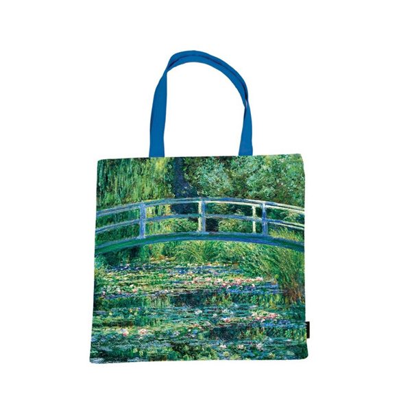 FRI.12736 Textil bevásárlótáska 38x40cm, polyester, Monet: Híd a tavirózsák felett