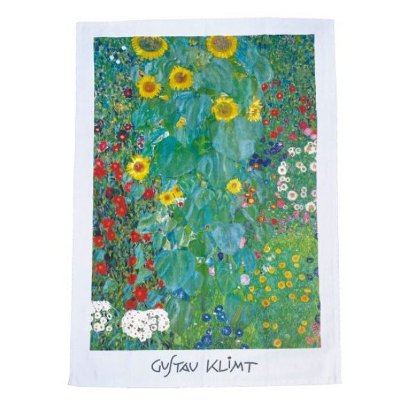 FRI.12912 Pamut konyharuha 45x65cm,Klimt:Kert napraforgókkal