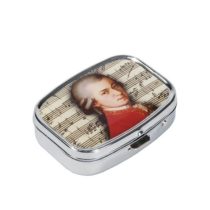   FRI.18271 Gyógyszeres fémdoboz 2 fakkos, 5,1x1,8x3,6cm, Mozart