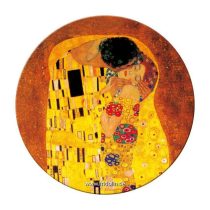   FRI.18512 Táskatükör fém, egyoldalas, 7,6cm,Klimt:The kiss