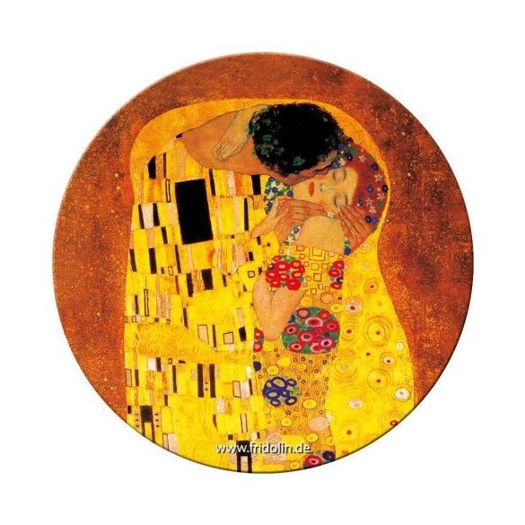 FRI.18512 Táskatükör fém, egyoldalas, 7,6cm,Klimt:The kiss