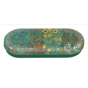 FRI.18724 Szemüvegtok fémdoboz, 16x2,8x6,6cm, Klimt: Napraforgós kert
