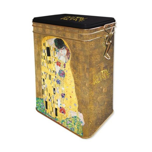 FRI.19401 Csatos fémdoboz, dombornyomott, 11x18x7,4cm, Klimt: The Kiss