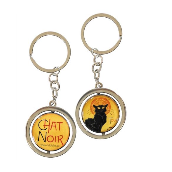 FRI.19681 Kulcstartó fémkarika kétoldalas, Chat Noir