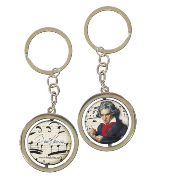 FRI.19685 Kulcstartó fémkarika kétoldalas,Beethoven