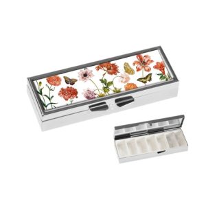 FRI.19988 Gyógyszeres fémdoboz 7 fakkos,10x1,8x3cm,Maria Sybilla Merian