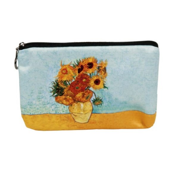 FRI.19079 Kozmetikai táska 19x2,5x13cm, polyester,Van Gogh:Napraforgók