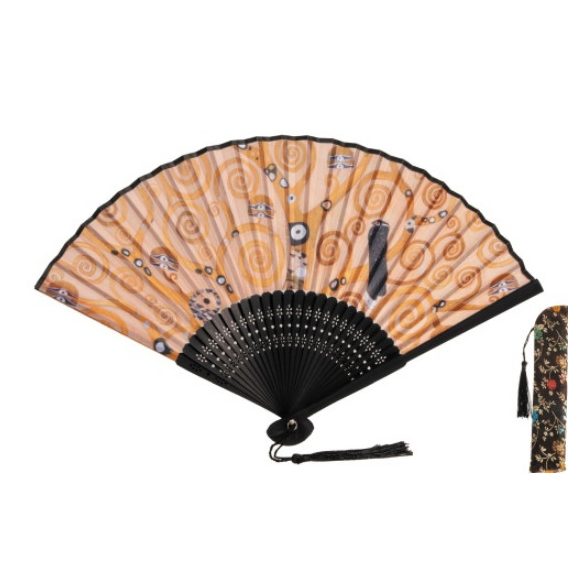 FRI.10132 Legyező 37x21x3cm, műanyag/polyester,  Klimt: Életfa