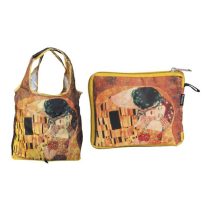   FRI.40516 Táska a táskában,polyester,Klimt:The Kiss,42x48cm,összehajtva 16x13cm