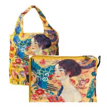   FRI.40517 Táska a táskában, polyester,Klimt:Lady with Fan,42x48cm,összehajtva 16x13cm