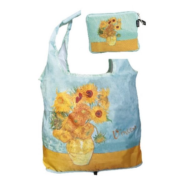 FRI.40537 Táska a táskában, polyester,42x48cm,Van Gogh:Sunflowers, összehajtva 16x13cm