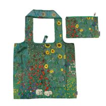   FRI.40583 ECO bevásárló táska újrahasznosított műanyag palackból 48x60cm összehajtva 15x12cm-es tasakban,Klimt:Kert napraforgókkal