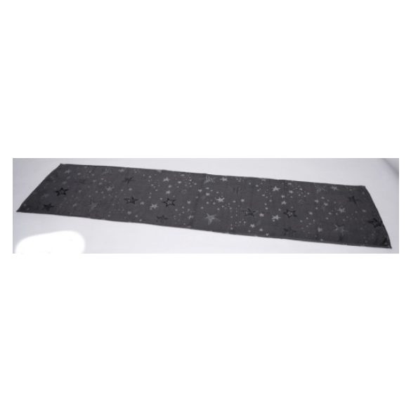 Geh.22305218 Asztali futó 40x150cm, szürke, ezüst csillagos, polyester