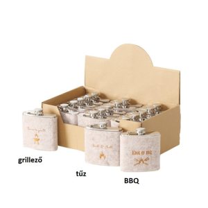 B.G.2055306 BBQ laposüveg 170ml, fém (rozsdamentes acél), textil bevonattal, 3x11x9,8cm