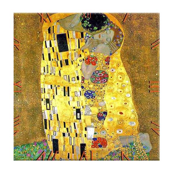 D.I.19-06 Üveg falióra 30x30cm, Klimt:The Kiss