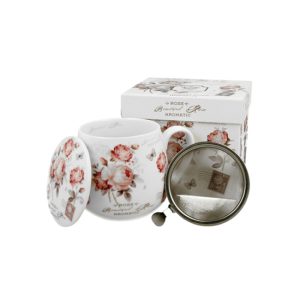 D.G.24968 Porcelánbögre tetővel,fémszűrővel,400ml,Secesja