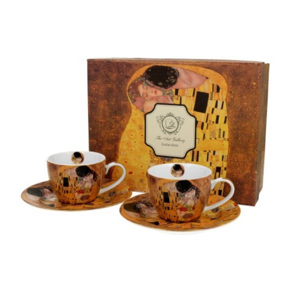 D.G.24081 Porcelán eszpresszócsésze+alj,90 ml,2 személyes,dobozban, Klimt: The Kiss