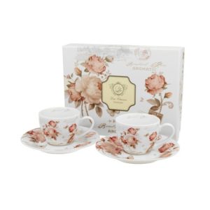 D.G.25217 Porceláncsésze+alj, 90ml, 2 személyes, dobozban, Secesja