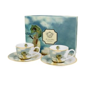 D.G.28591 Porceláncsésze+alj,100ml,2 személyes,dobozban, Monet:Hölgy esernyővel