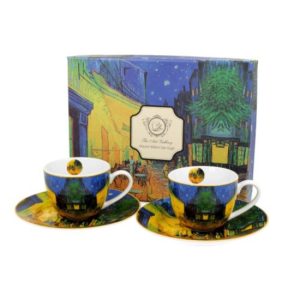 D.G.28058 Porceláncsésze+alj 100ml, 2 személyes dobozban, Van Gogh: Kávéház éjjel