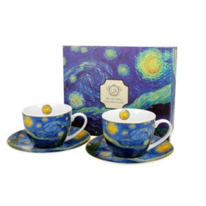 D.G.28072 Porceláncsésze+alj, 280ml, 2 személyes, dobozban, Van Gogh:Csillagos éj