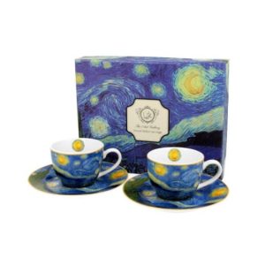 D.G.28089 Porceláncsésze+alj 110ml, 2 személyes dobozban, Van Gogh: Csillagos éj