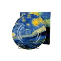   D.G.35858 Porcelán desszerttányér 2 db-os szett, dobozban, 19cm, Van Gogh: Csillagos Éj