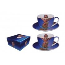   D.G.35988 Porceláncsésze+alj 280ml, 2 személyes, dobozban, Santa Balloon