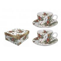   D.G.36183 Porceláncsésze+alj 280ml, 2 személyes, dobozban, Christmas Birds