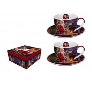 D.G.36039 Porceláncsésze+alj 280ml, 2 személyes, dobozban, Santa Letter