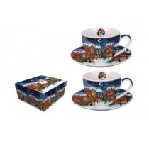   D.G.36084 Porceláncsésze+alj 280ml, 2 személyes, dobozban, Christmas City
