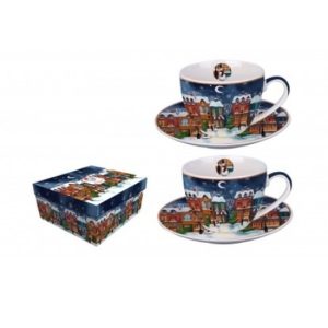 D.G.36084 Porceláncsésze+alj 280ml, 2 személyes, dobozban, Christmas City