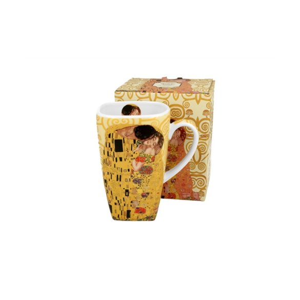 D.G.43372 Porcelánbögre szögletes, 630ml, dobozban, Klimt:The Kiss