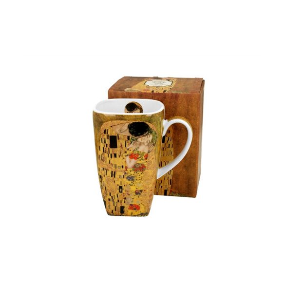 D.G.43396 Porcelánbögre szögletes, 630ml, dobozban, Klimt:The Kiss
